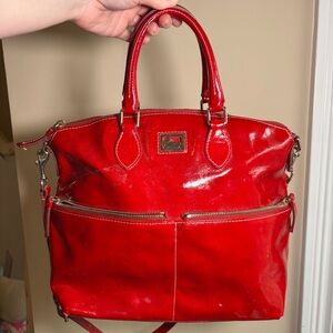 Red Patent Leather Tote Bag - Women